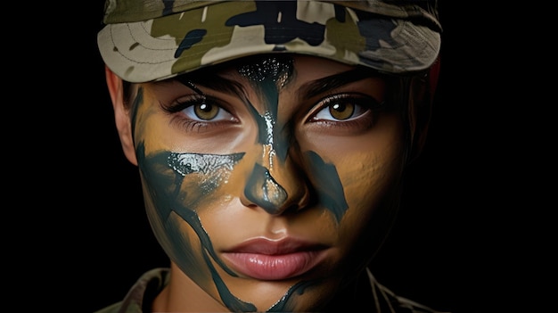 Pintura facial de camuflaje del ejército