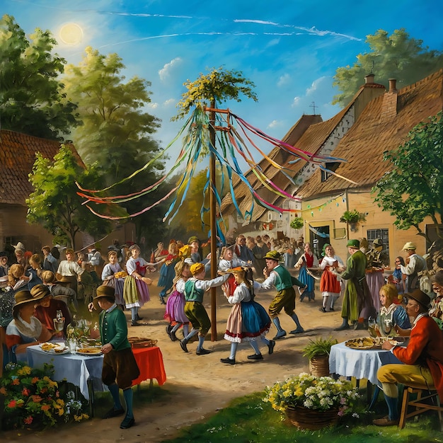 una pintura de un festival llamado el festival de la gente