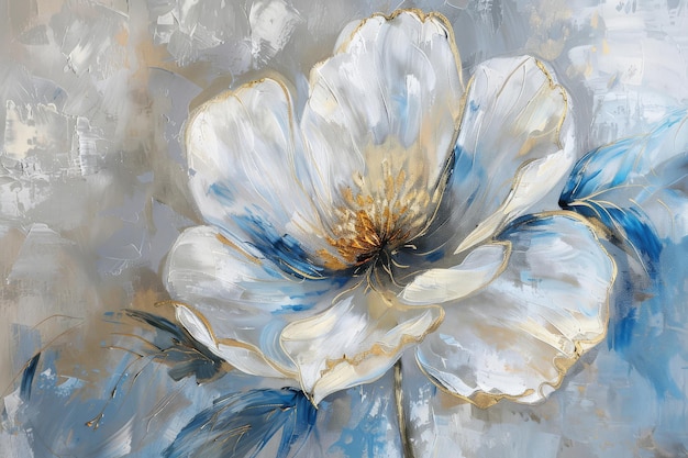 una pintura de una flor por peonía y el nombre del artista