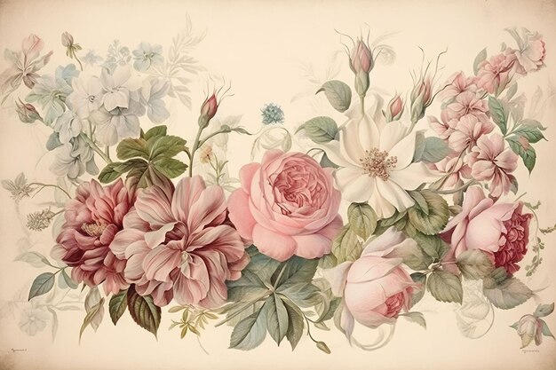 una pintura de flores de la colección del artista