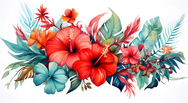 una pintura de flores de hibisco