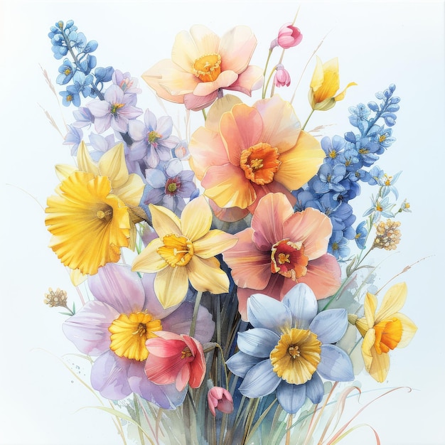 Una pintura de flores en un jarrón