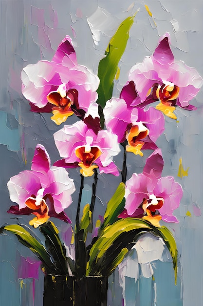 Pintura de flores de orquídeas Cuchillo de paleta