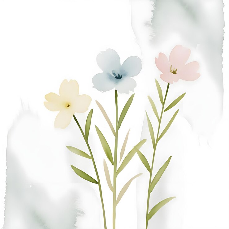 una pintura de flores con la palabra primavera en la parte inferior