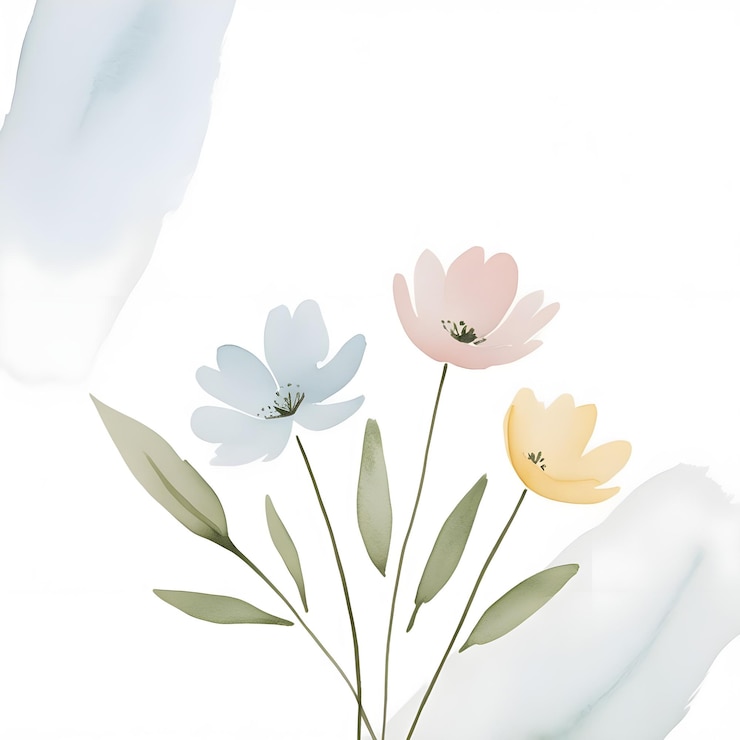 una pintura de flores con la palabra primavera en la parte inferior