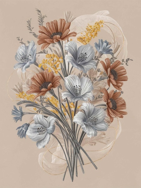 una pintura de flores con las palabras primavera en ella