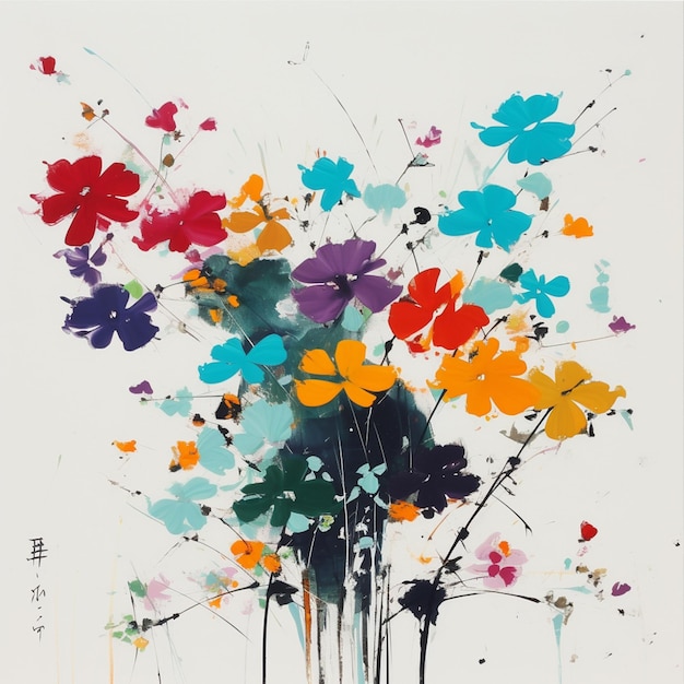 una pintura de flores