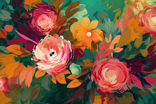 una pintura de flores