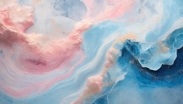 Pintura fluida de color rosado azulado fondo abstracto papel pintado de humo o nube