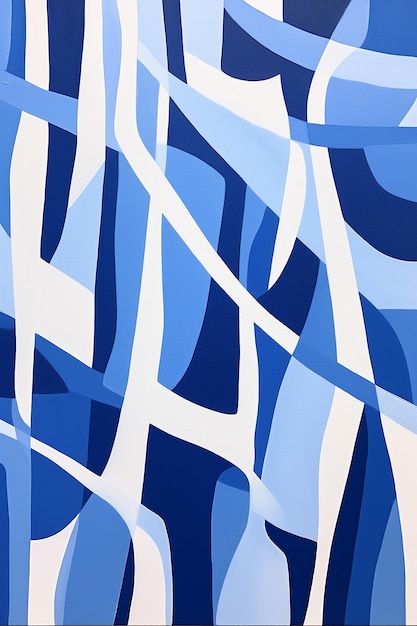 Una pintura de un fondo abstracto azul y blanco.