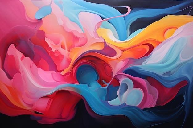 Una pintura de un fondo abstracto de colores del arco iris