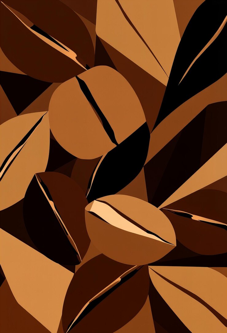 una pintura de un fondo abstracto marrón y marrón con un patrón marrón y blanco