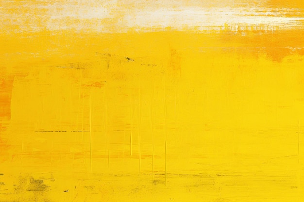 Una pintura de fondo amarillo con una línea blanca en el medio.