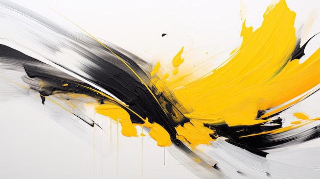 Pintura de fondo negro y amarillo