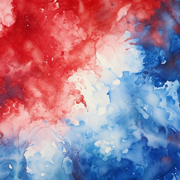 pintura de un fondo rojo y azul con un diseño generativo ai blanco y azul