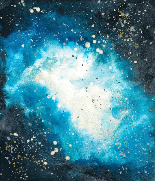 Una pintura de galaxia abstracta azul