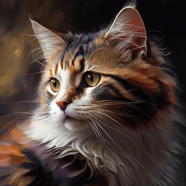 pintura de gato ai generativo