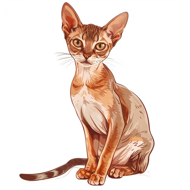 Foto una pintura de un gato marrón en el estilo de ilustraciones muy detalladas estilo de dibujos animados de color egipto