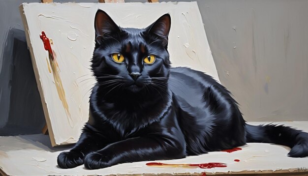 Foto pintura de gatos