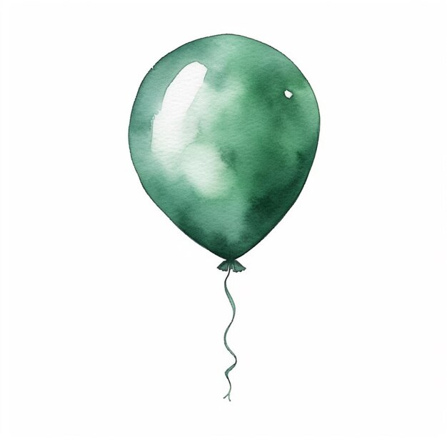 una pintura de un globo verde con una cuerda atada ai generativo