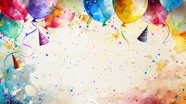 una pintura de globos coloridos con pintura multicolor en la parte inferior