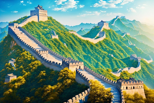 La pintura de la gran muralla china