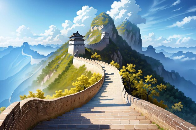 La pintura de la gran muralla china