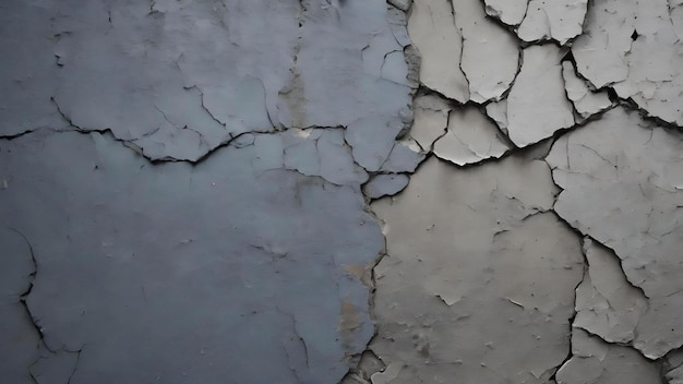 Pintura gris en un fondo de pared de hormigón agrietado