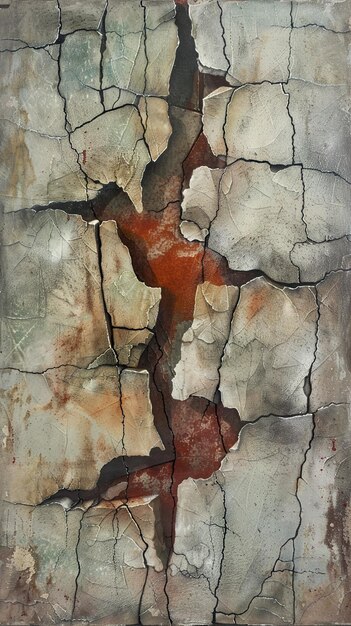 una pintura de un hombre y un caballo con un fondo rojo
