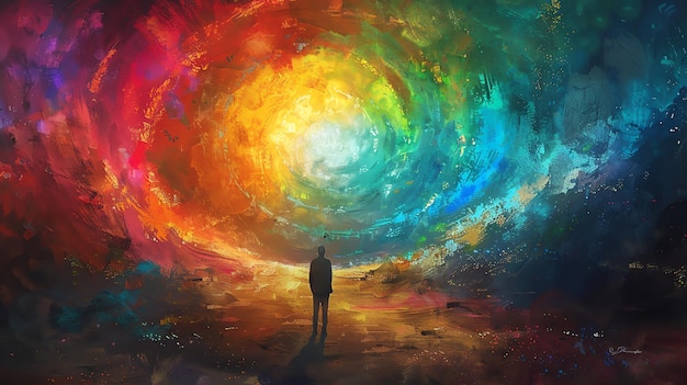una pintura de un hombre y un hombre en una habitación oscura