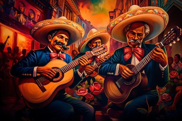 una pintura de un hombre tocando la guitarra y las palabras "el músico"