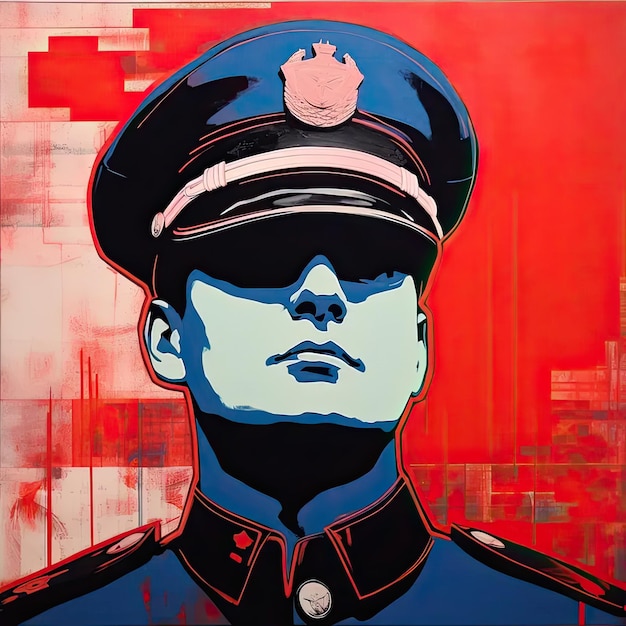 Una pintura de un hombre con un uniforme militar