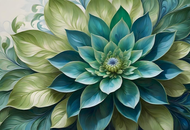 Pintura de la IA generativa de la flor azul