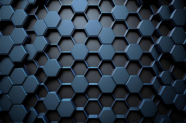 Pintura de ilustración digital creativa de fondo azul marino azul oscuro hexagonal