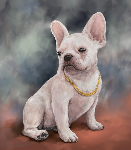 Pintura de ilustración de un perro