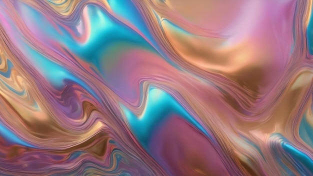 Pintura iridescente de folha holográfica de fundo de cor pastel