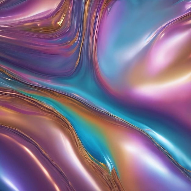 Pintura iridescente de folha holográfica de fundo de cor pastel