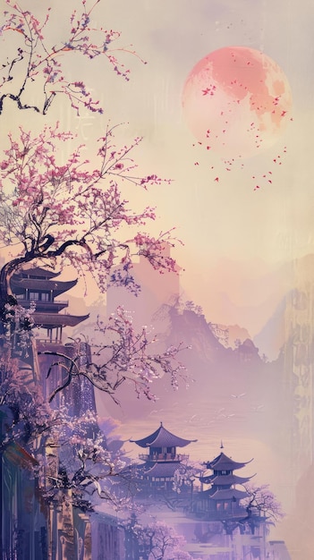 Pintura japonesa al aire libre planta de la naturaleza