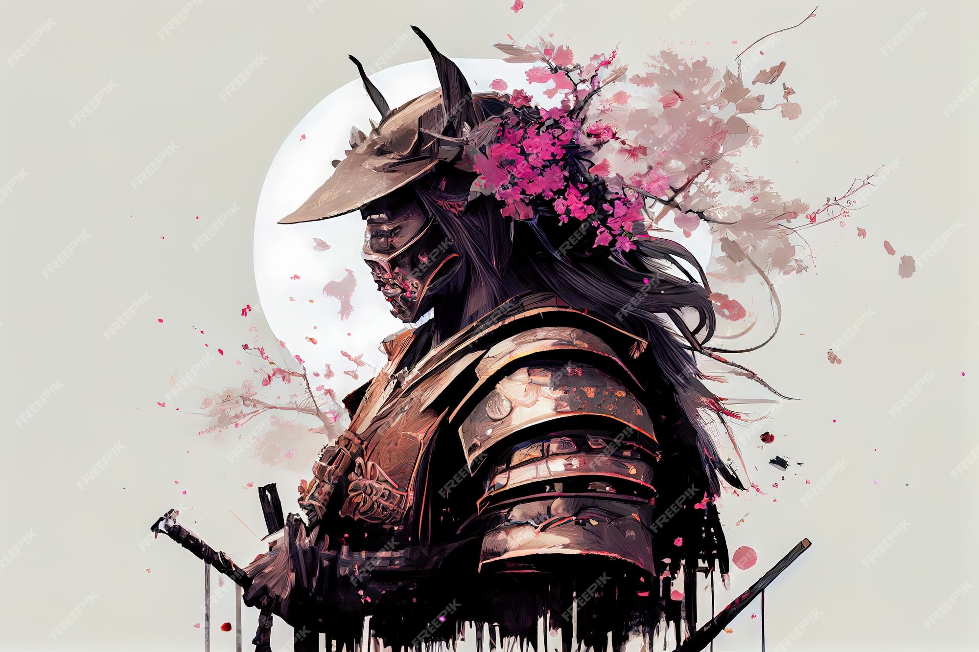 Pintura com tinta Samurai - Desenho, ai illustrator file