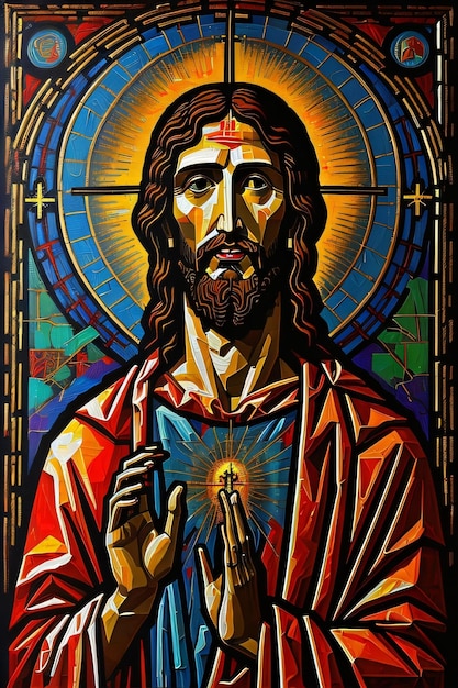 Pintura de Jesucristo hecha con IA generativa