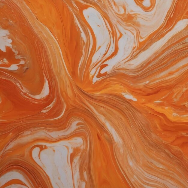 Pintura laranja abstrata fundo textura acrílica com padrão de mármore