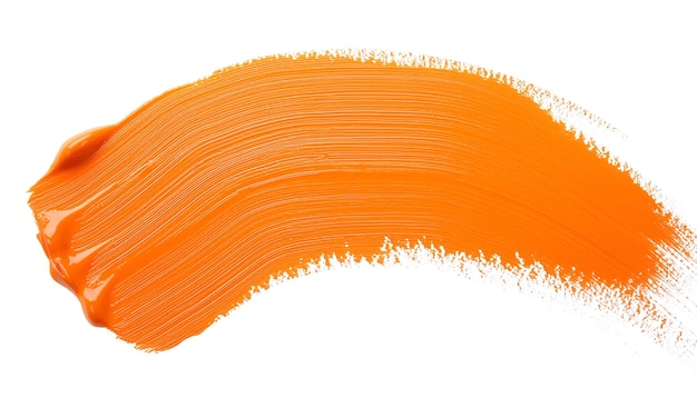 Pintura laranja vívida em fundo branco