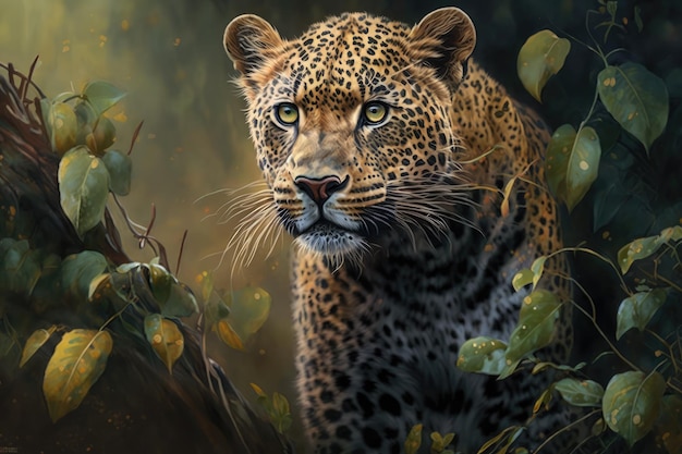 Pintura de un leopardo