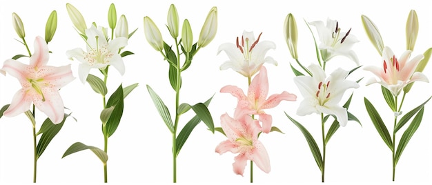 una pintura de un lirio con flores rosas