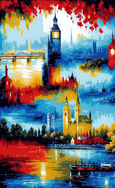 una pintura de londres y la torre de londres