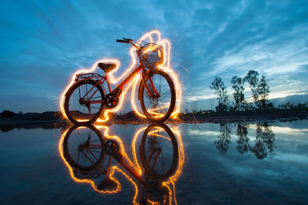 Pintura de la luz de la bicicleta