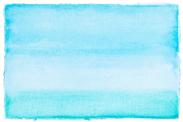 Pintura a mano acuarela azul y verde sobre fondo blanco.