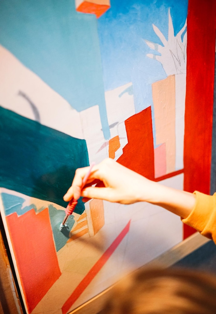 Foto pintura de la mano cortada de una persona