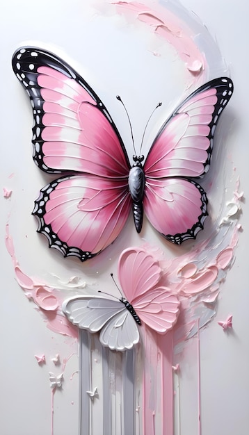 La pintura de la mariposa del amor Impasto