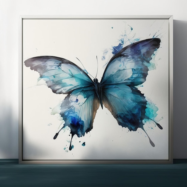 Pintura de mariposas en acuarela para una decoración perfecta de la habitación.